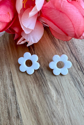 Floral Accent Studs (in White)