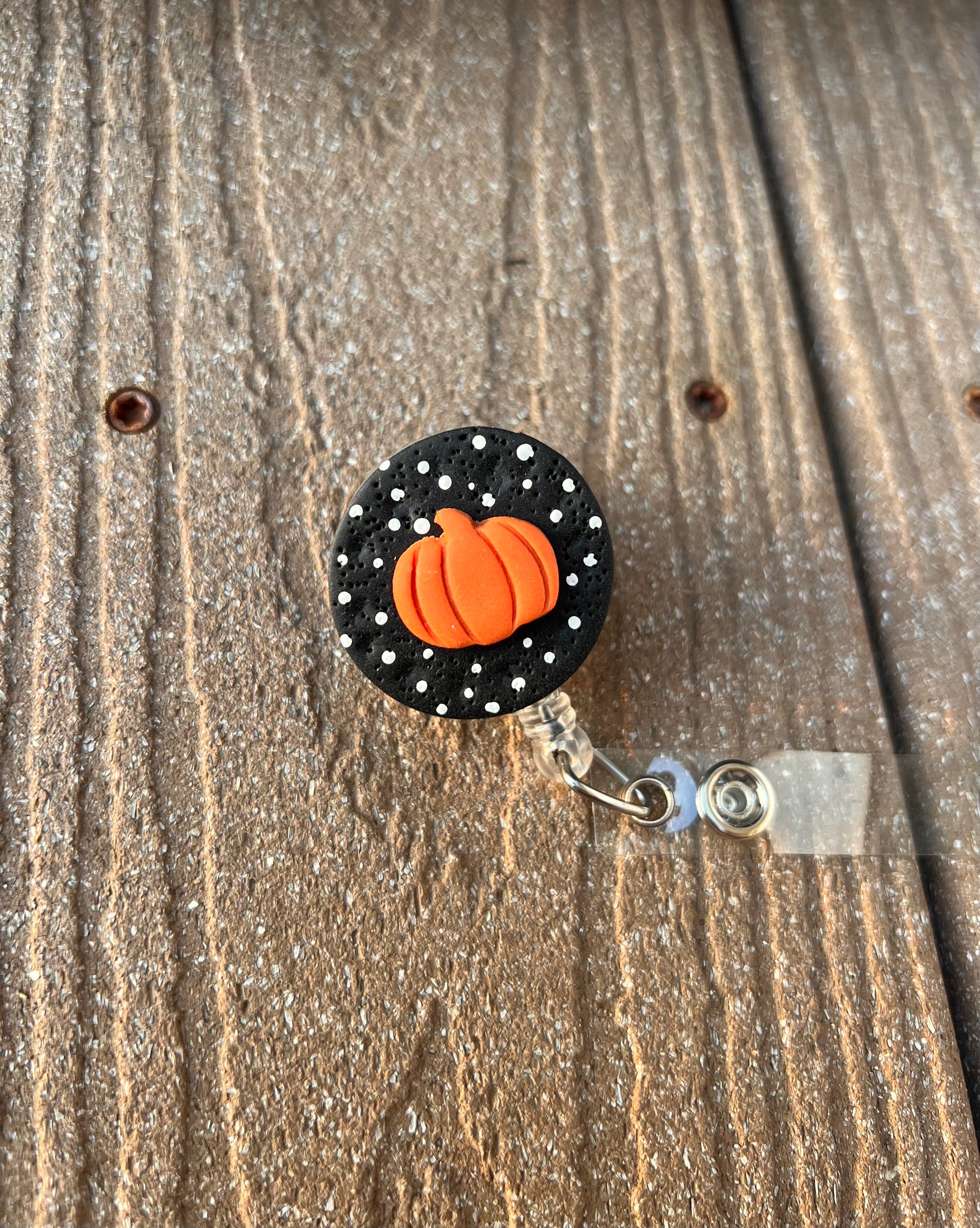 Polka Dot Pumpkin - Badge Buddy