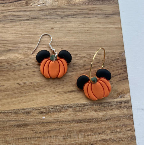 Mouse Pumpkin Hoops/Dangles