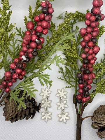 Triple Snowflake Dangles